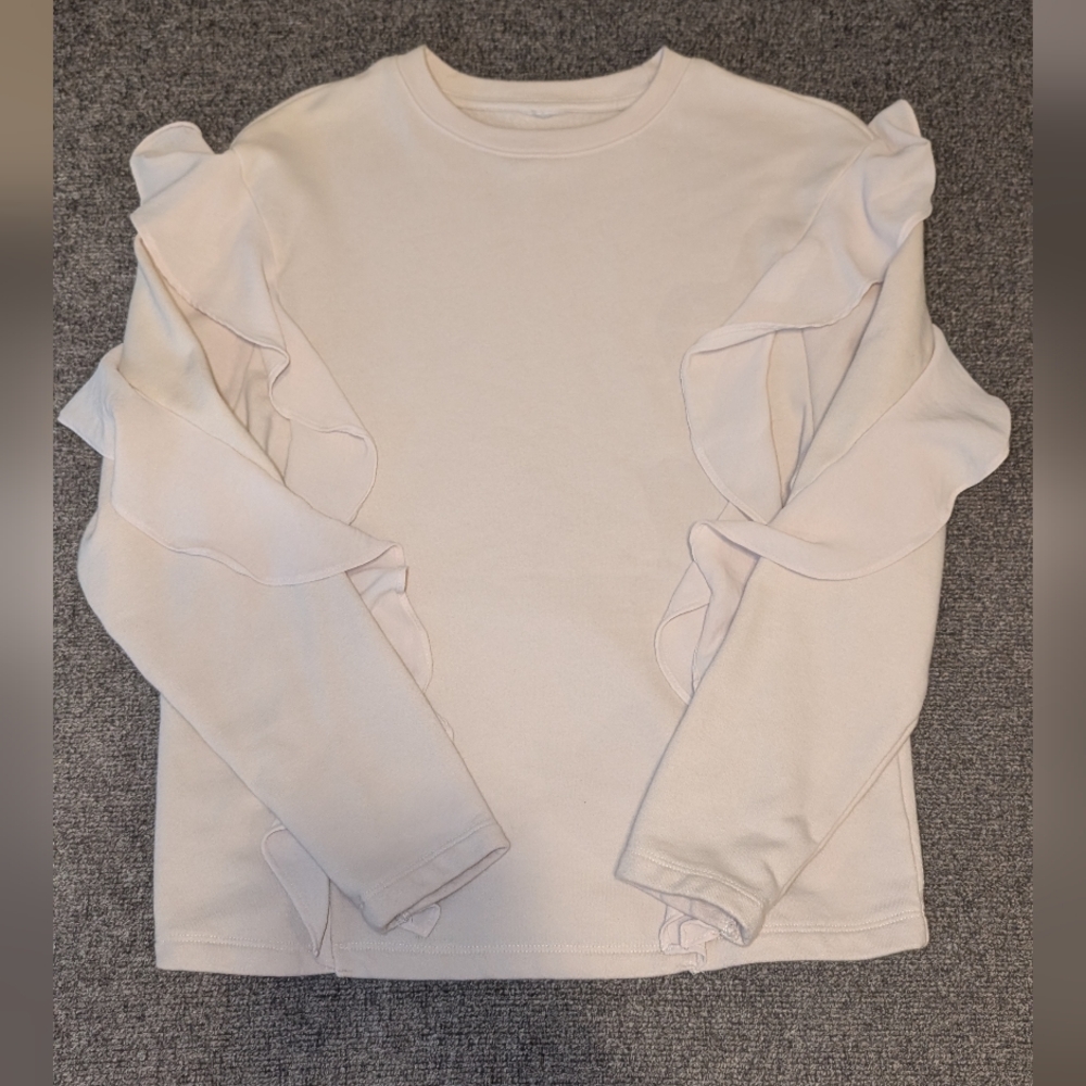 Elegant Cream Ruffle Sweater